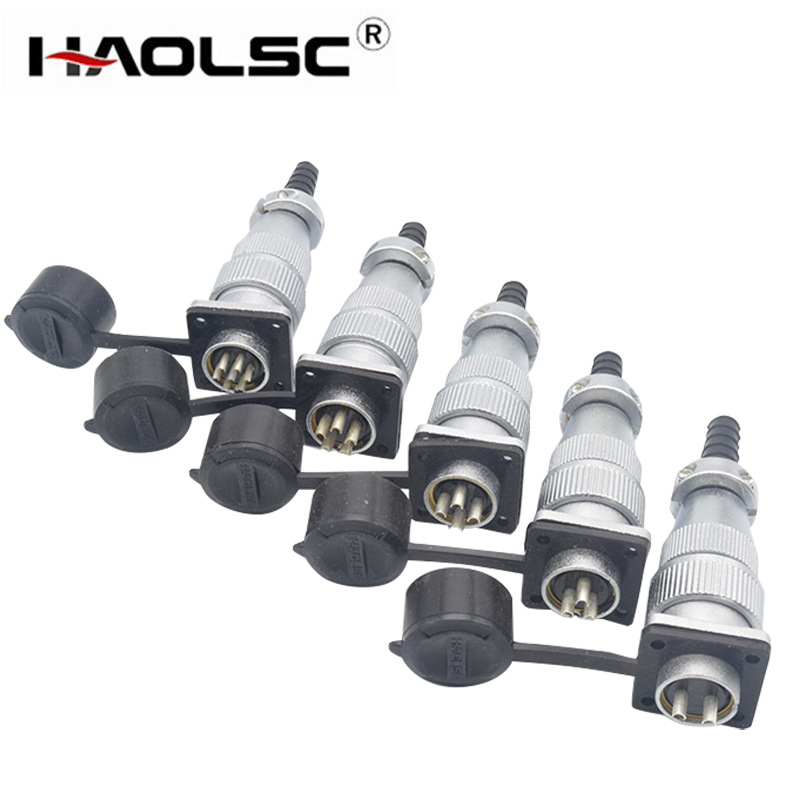 厂家供应航空连接器TP20方形法兰圆形工业插头插座反装电缆