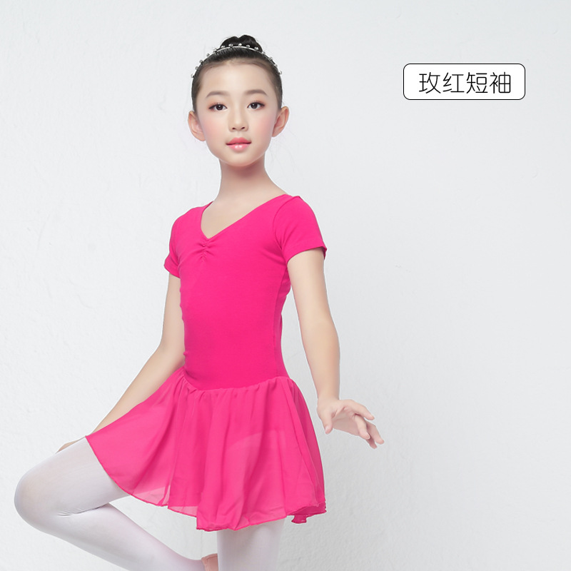Ropa de baile para niños vestido de gasa vestido de princesa manga larga entrepierna abierta ropa de práctica de ballet ropa de baile para niños de primavera