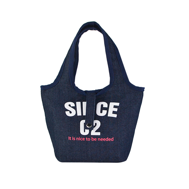 定制手挽保温洗水布包保冷包香蕉袋日本折叠菜篮包 手提牛仔包