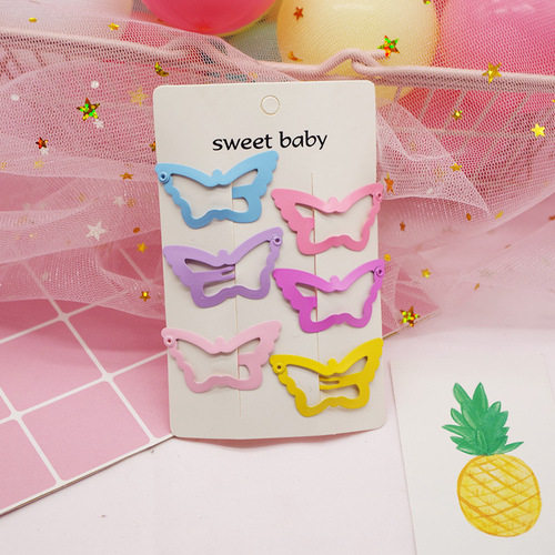 Children's hair accessories Korean style girl heart candy color bb clip paint five-pointed star love color hair clip sweet hairpin
