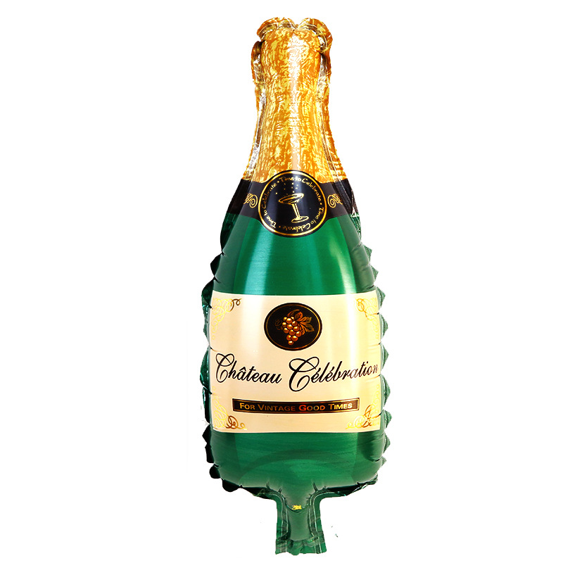 Botella de vino verde