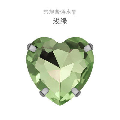 Amor garra diamante cosido a mano diamante con agujero diamante melocotón corazón cristal diamante DIY ropa collar hecho a mano material al por mayor