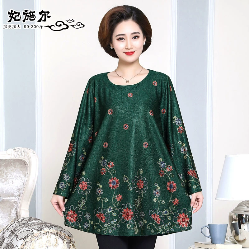 Новинка весна, осень и зима 2020, Женский Топ с текстурой 300 Jin, толстая футболка, Большая рубашка для мам среднего и пожилого возраста