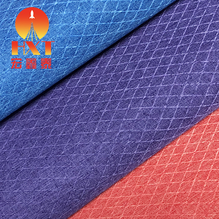 现货雪花阳离子双色涤纶布 600D舞龙菱形格PU PVC牛津布 箱包面料