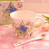Exit Tail Single Sydica Sanzi Ceramic Cup Water Cup Malc Cup Coffee Cup Gift Box Plashed with Spoon