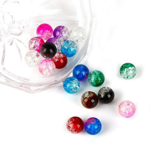 Glass explosion crystal crack beads handmade diy beading material bracelet necklace earrings loose beads broken flower beads