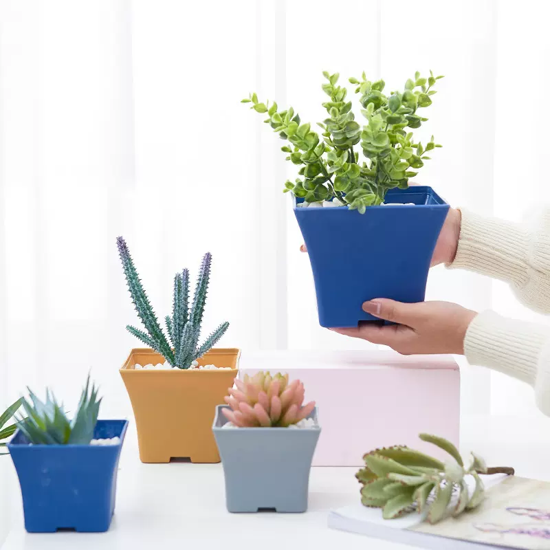 大中小号西班牙盆多色花盆批发加厚多肉塑料绿植园艺田园风
