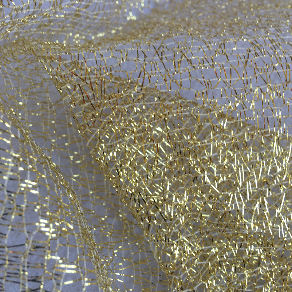 现货金银丝乱纹网提花面料 用于玻璃装饰