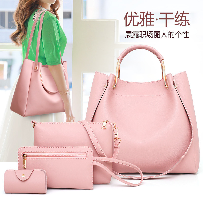 Cross-Border Women's Bags 2025 European and American Style, Personalized and Fashionable Four-Piece Set, Single Shoulder, Handbag, Crossbody Large Bag, Light Luxury and Versatile