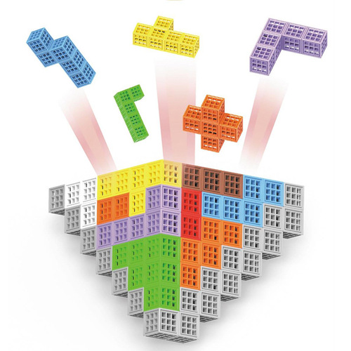 Primary School Mathematics Teaching Tools Tetris Six-Sided Interlocking Blocks DIY Children's Educational Science Assembly Toy 3-6