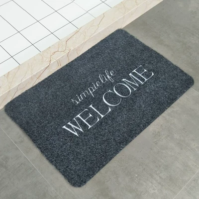 Avtomobil döşəmə paspasları of hair - embroidery-gray-english-welcome-40cm60cm