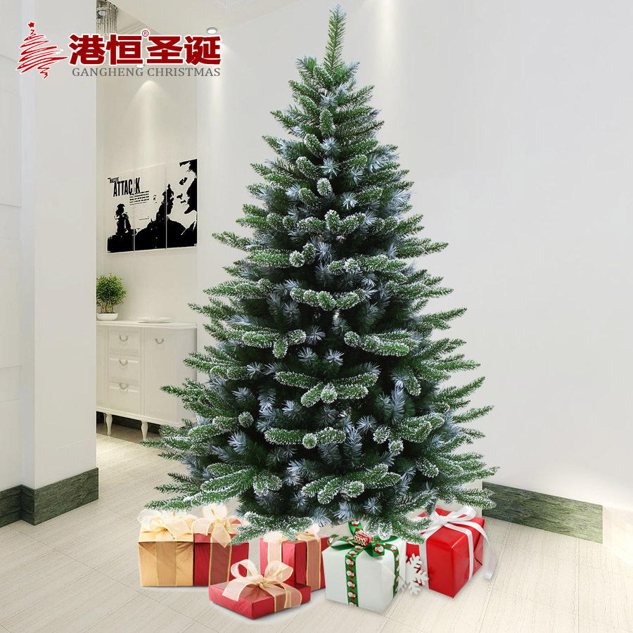 Transfronterizo 1,5 m árbol de Navidad de nieve-pulverización cifrado mezclado de cinco dedos punta 1,8 m Paquete de decoración automática árbol de Navidad
