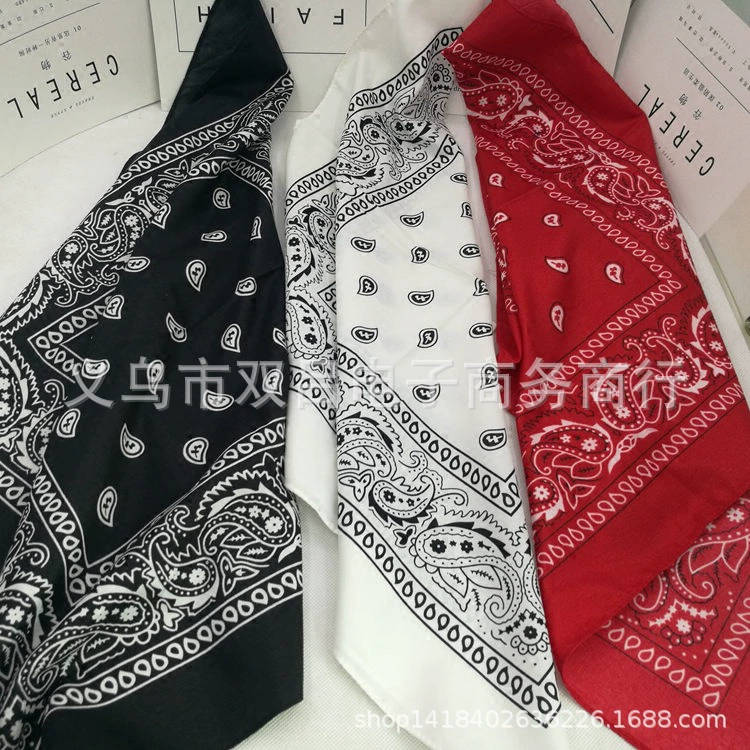 Square Bandana (Yiwu) Harajuku Printed, Imitation Cotton, 54 cm, Hip-Hop Headscarf