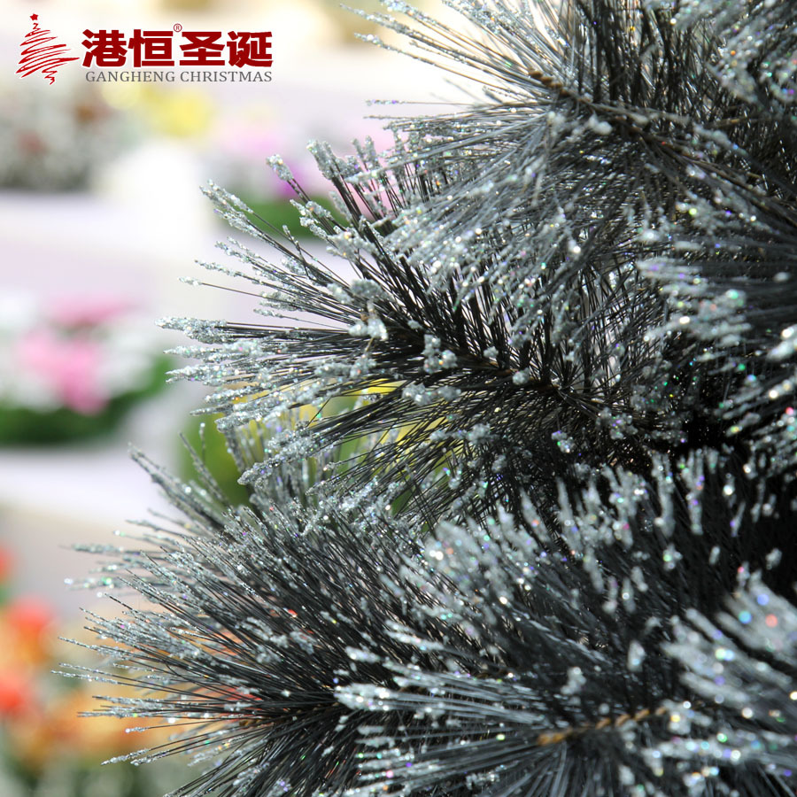 Hong Kong Heng 1,5 m negro aguja de pino árbol plata láser polvo de cifrado aguja de pino árbol de Navidad 1,8 m automático árbol de Navidad