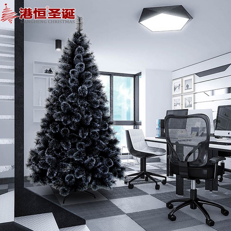Hong Kong Heng 1,5 m negro aguja de pino árbol plata láser polvo de cifrado aguja de pino árbol de Navidad 1,8 m automático árbol de Navidad