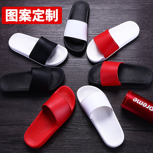 Cross-border trade outdoor slippers pattern LOGO summer sandals household women's slippers home plastic slippers men's factory wholesale 
