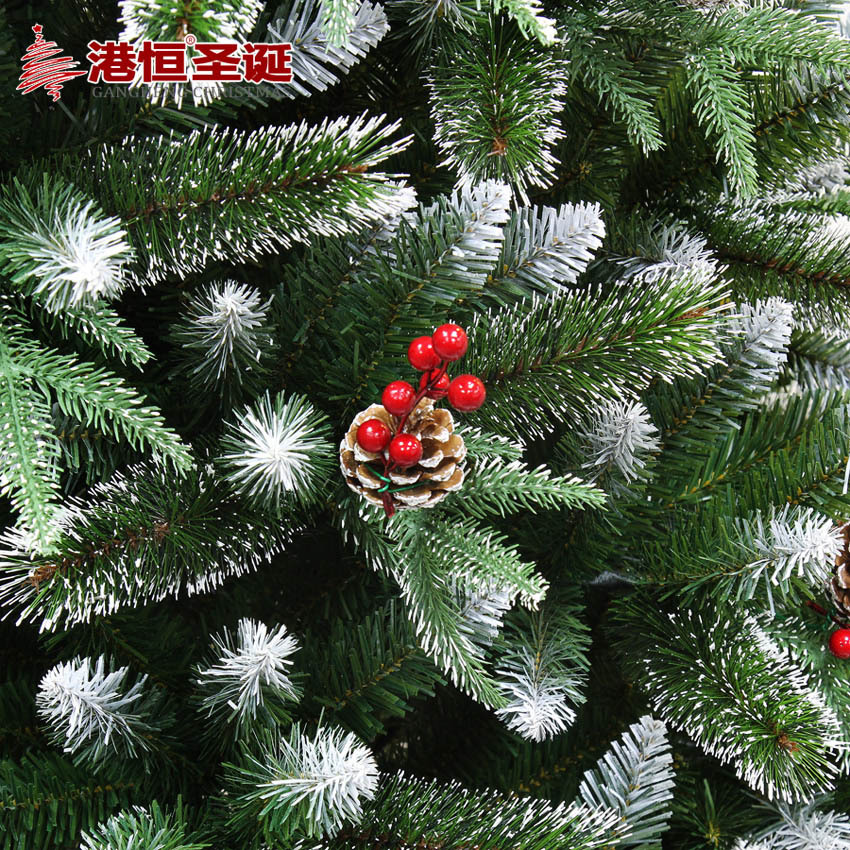 Suministros de decoración navideña: Árbol de Navidad de 1.5m/1.8m con agujas de pino de PVC densas, conos de pino blancos y adornos de frutos rojos.