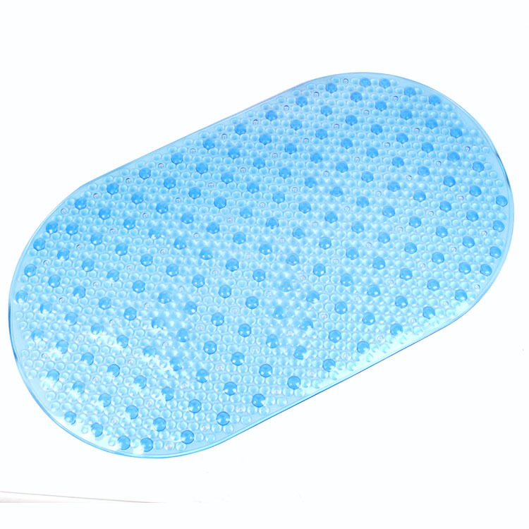 酒店浴室防滑垫小圆点透明脚垫pvc塑料淋浴垫易打理吸盘椭圆地垫