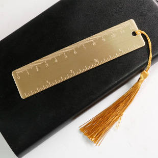 Handmade double scale brass ruler pure brass products EDC tool scale ruler portable retro bookmark