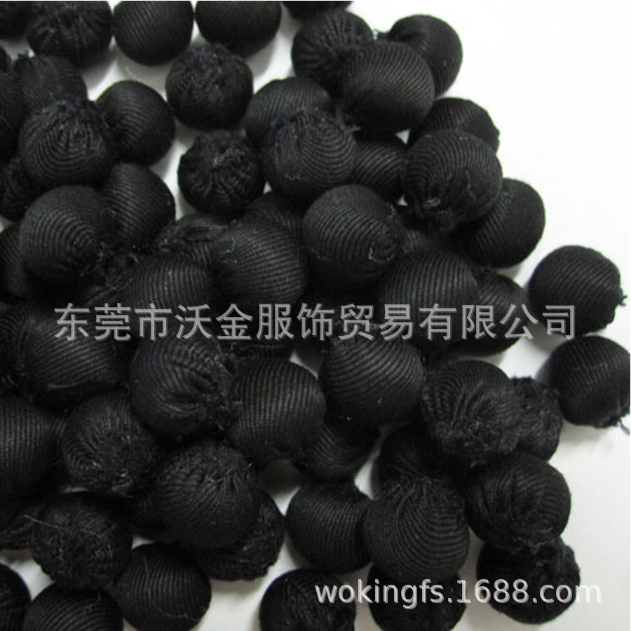 批发高端黑色出口纯手工缝制包棉花扣子 厨师服包布纽扣 厨师扣