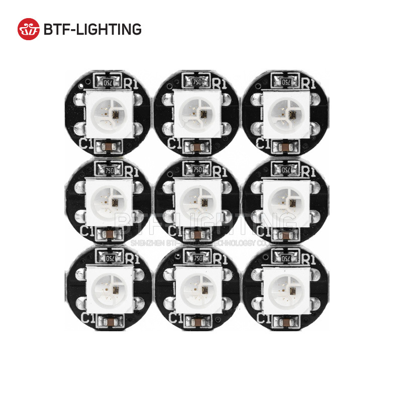 WS2812B RGB hard board with small round dots, 5050RGB built-in IC, alloy wire, full-color 5V intelligent programmable LED beads.