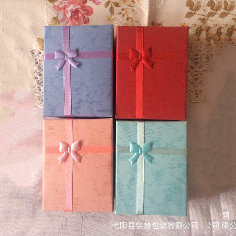 饰品包装丝带戒指盒项链手镯盒云彩纹创意礼品包装盒蝴蝶结首饰盒