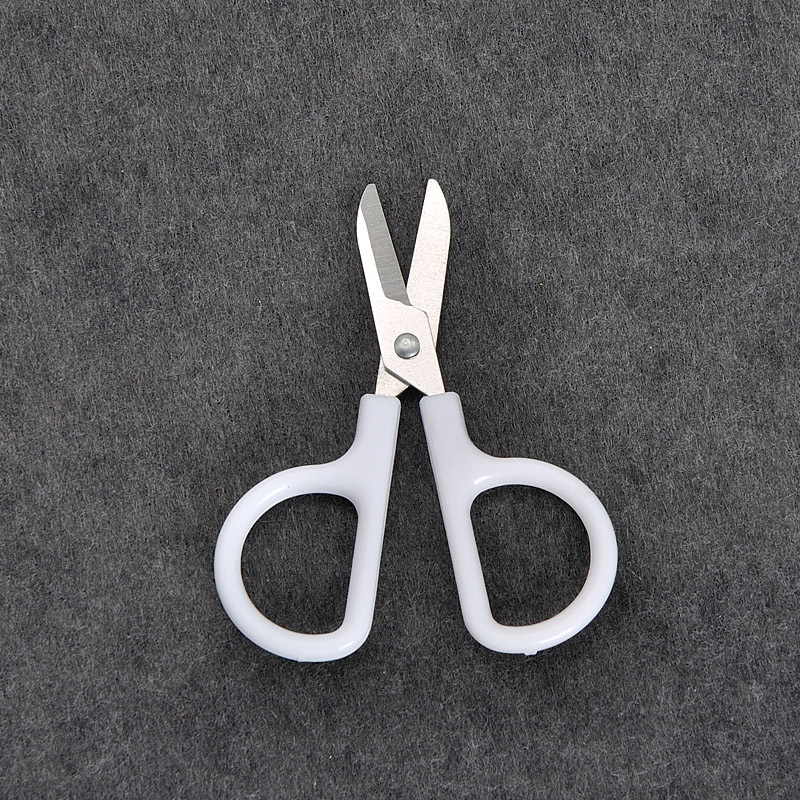 Tijeras pequeñas de plástico puntiagudas para estudiantes, manualidades, desechables