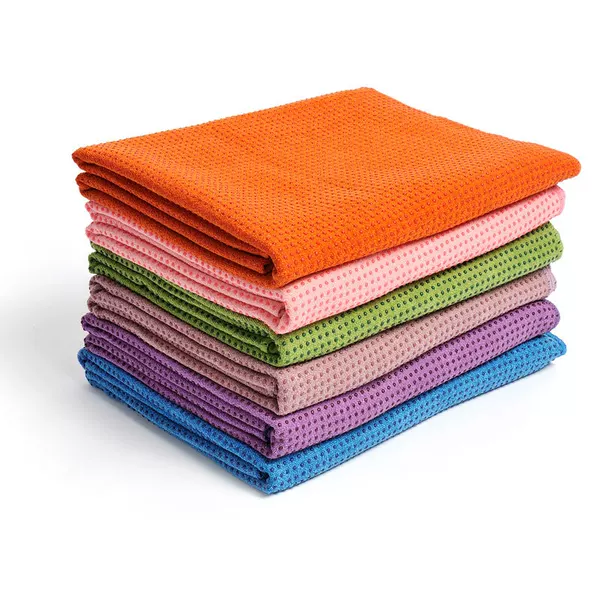 Directly Laid Yoga Mat Towel for Gym, Extra Long and Wide, Non-Slip Sports Towel, Sweat-Absorbent Yoga Mat Auxiliary Towel