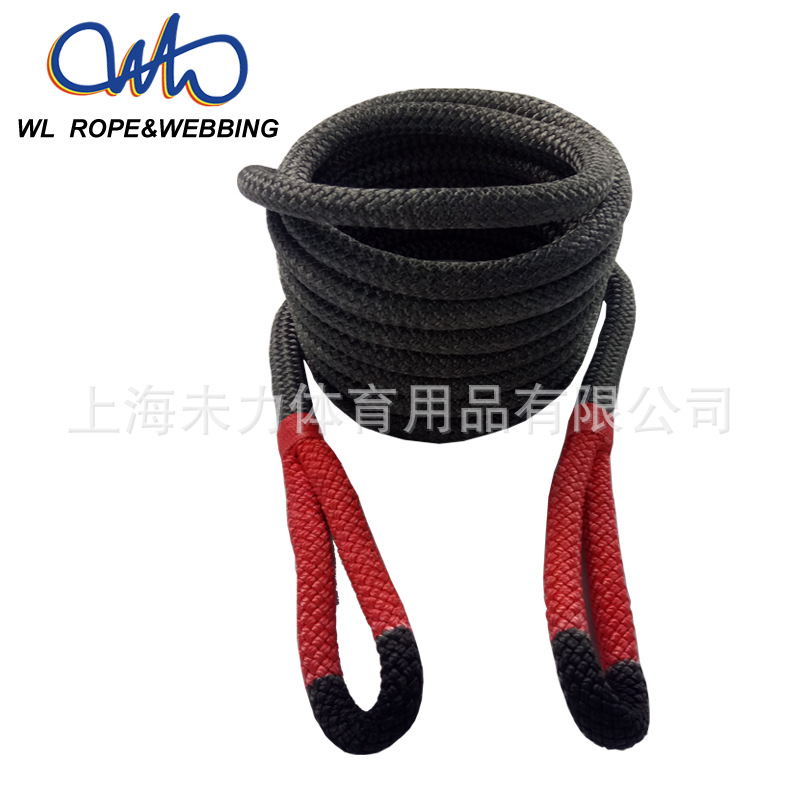 尼龙拖车绳  7/8''*30' 尼龙66双编拖车绳 越野车拖车绳