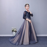 Наряд маленькой принцессы, детское платье девочки цветочницы, сверхдлинное свадебное платье, наряд для музыкальных выступлений, новая коллекция