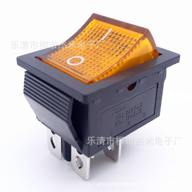 船型开关KCD4带灯2脚3脚4脚6脚翘板开关方形电源开关