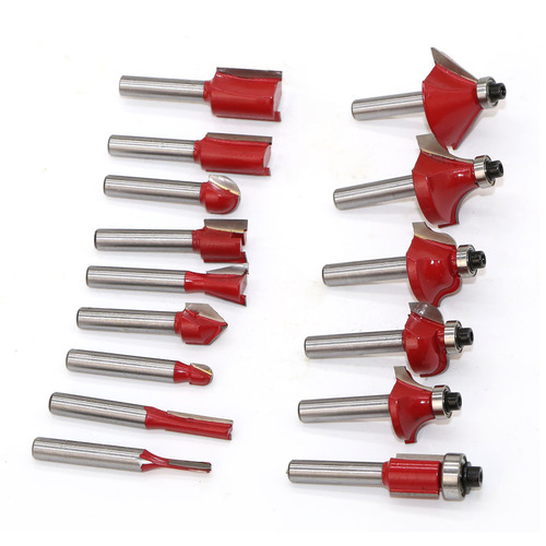 15-piece woodworking milling cutter set, edge trimming machine woodworking milling cutter set, 12-piece woodworking alloy slotting milling cutter set