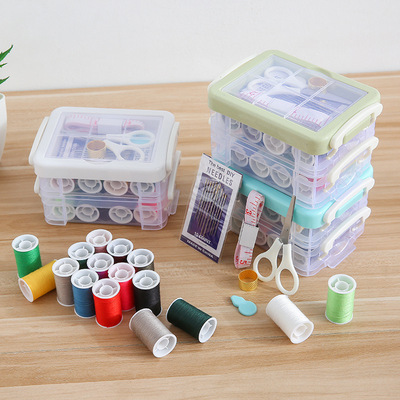 household portable enlarge Sewing box 22 Piece set Needlework Darn Sewing kit Buckle storage box wholesale