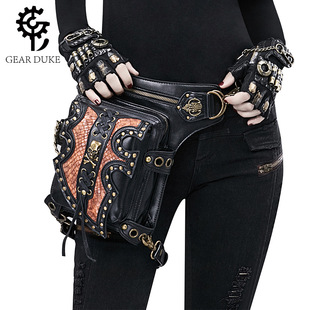 Fashionable one-shoulder bag, shoulder bag, belt bag, city style, punk style