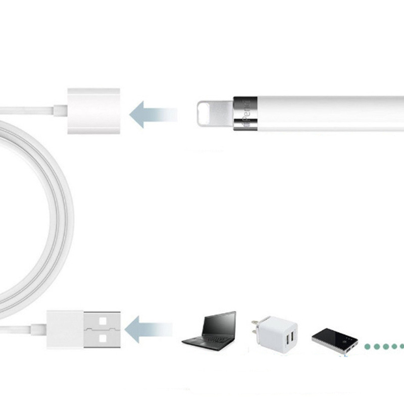 Cruz-frontera aplicable de Apple lápiz de escritura capacitiva lápiz USB a Rayo de extensión femenina cable de carga