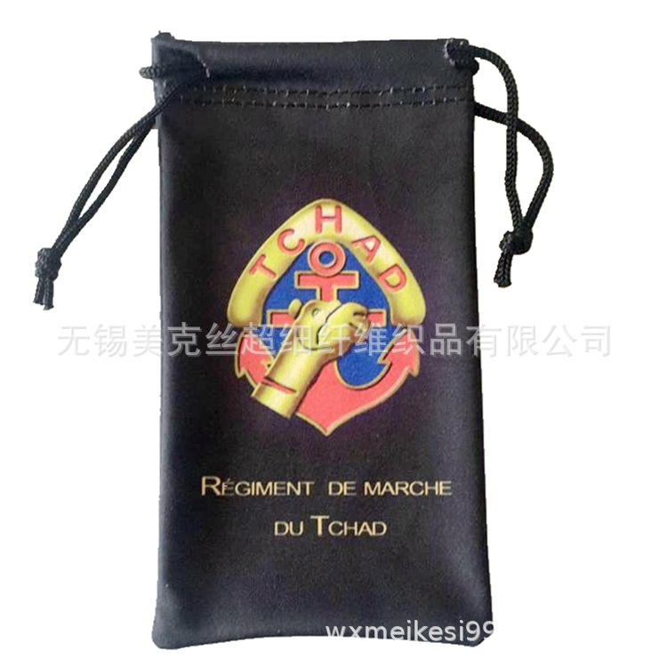 供应超细纤维收口袋各类印花 抽绳袋 礼品促销 收纳