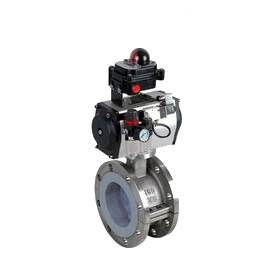 D641F46气动不锈钢衬氟蝶阀