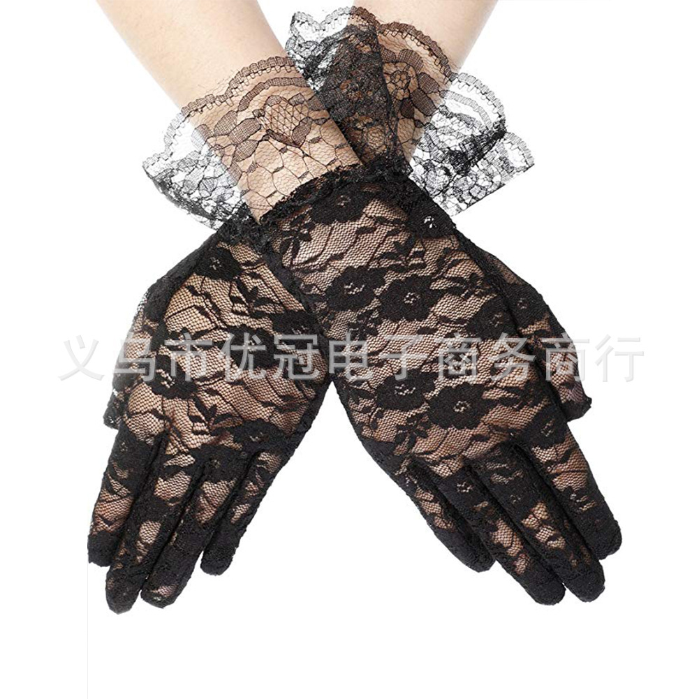 Sexy short black gloves