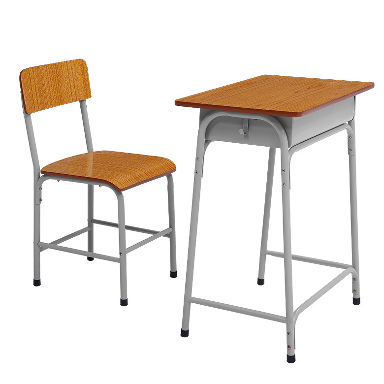 Wholesale School Furniture Desks and Chairs Set for Primary and Secondary School Students Lifting Study Desks and Chairs Single Training Classroom Desks