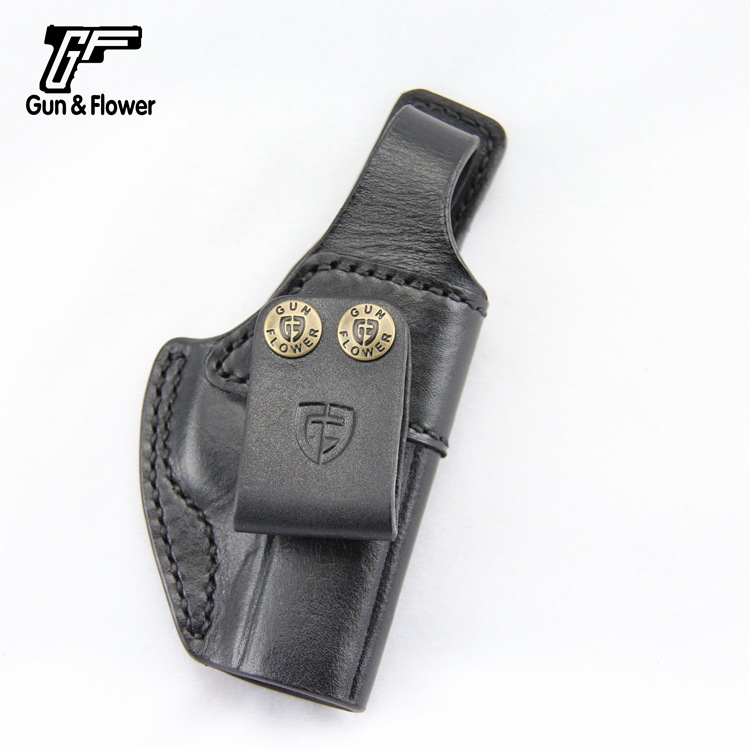 枪花 影视道具战术快拔手枪套皮枪套腰套内隐蔽全包直扣