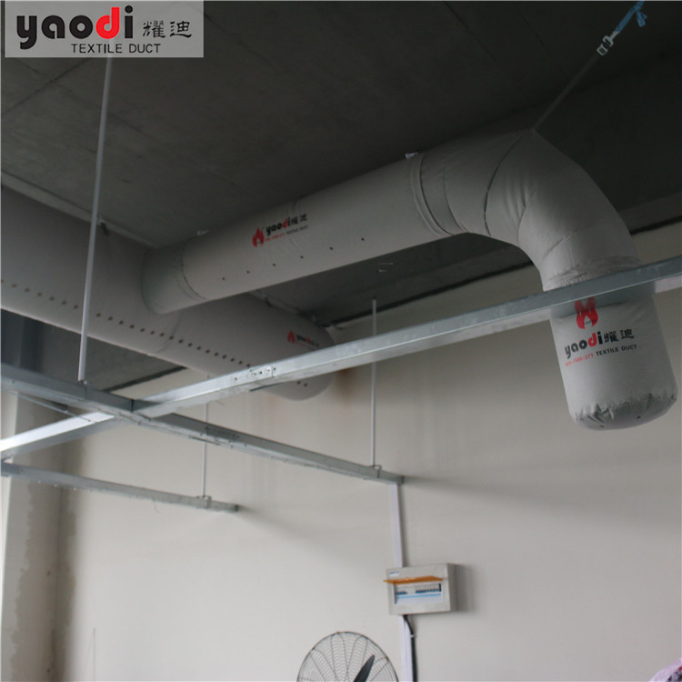 加工定 制阻燃布风管面料纱线耐高温阻燃负氧离子A2/B1级布袋风管