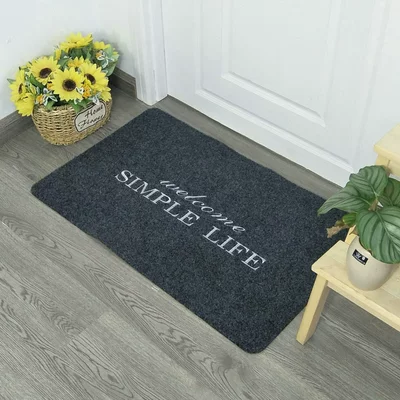 logo advertising mat a generation | Avtomobil döşəmə paspasları - embroidery-gray-english-simple-40cm60cm