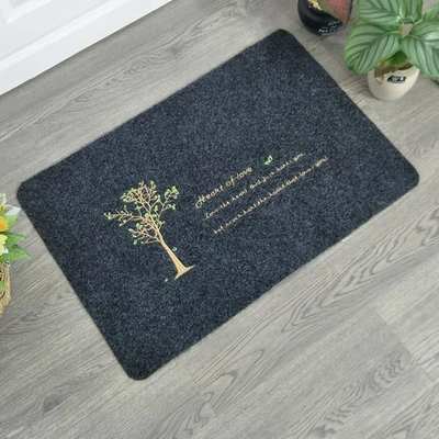 Avtomobil döşəmə paspasları: bathroom anti-slip mat mat carpet - embroidered-grey-fortune-tree-40cm60cm