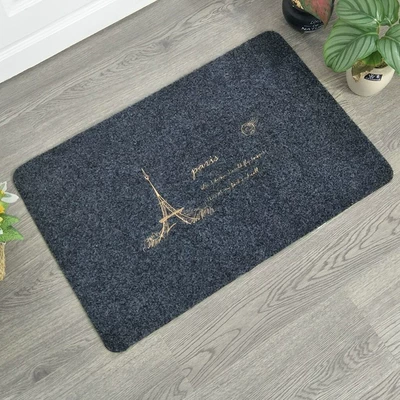 home kitchen bathroom anti-slip mat | Avtomobil döşəmə paspasları - embroidered-gray-iron-tower-40cm60cm