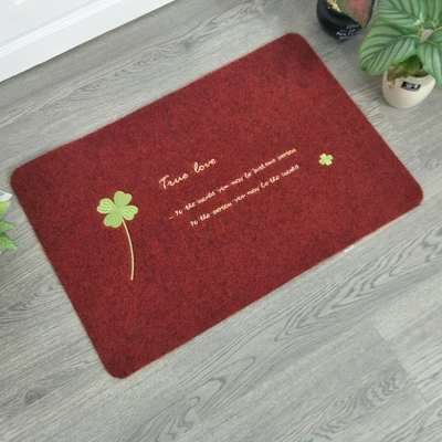 Avtomobil döşəmə paspasları: anti-slip mat mat carpet gift - embroidered-dark-red-four-leaf-clover-40cm60cm
