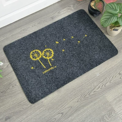 Avtomobil döşəmə paspasları — door mat home kitchen bathroom - embroidery-gray-dandelion-yellow-40cm60cm