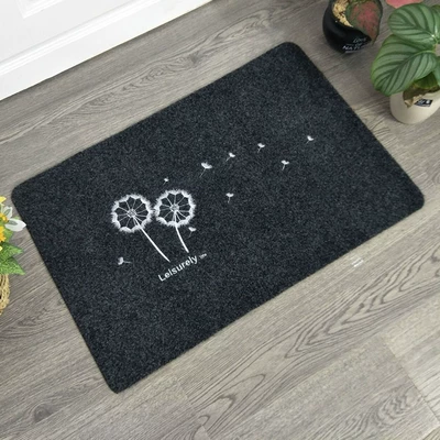 Avtomobil döşəmə paspasları mat carpet gift logo advertising - embroidered-gray-dandelion-white-40cm60cm