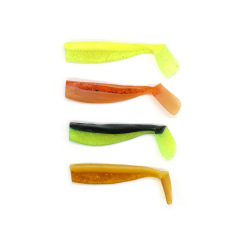 Dual-Color Lure 80mm T-Tail Fish-Shaped Soft Bait for Long-Range Sea Bass Fishing, Realistic Fish Attractant, Fishing Tackle Wholesale