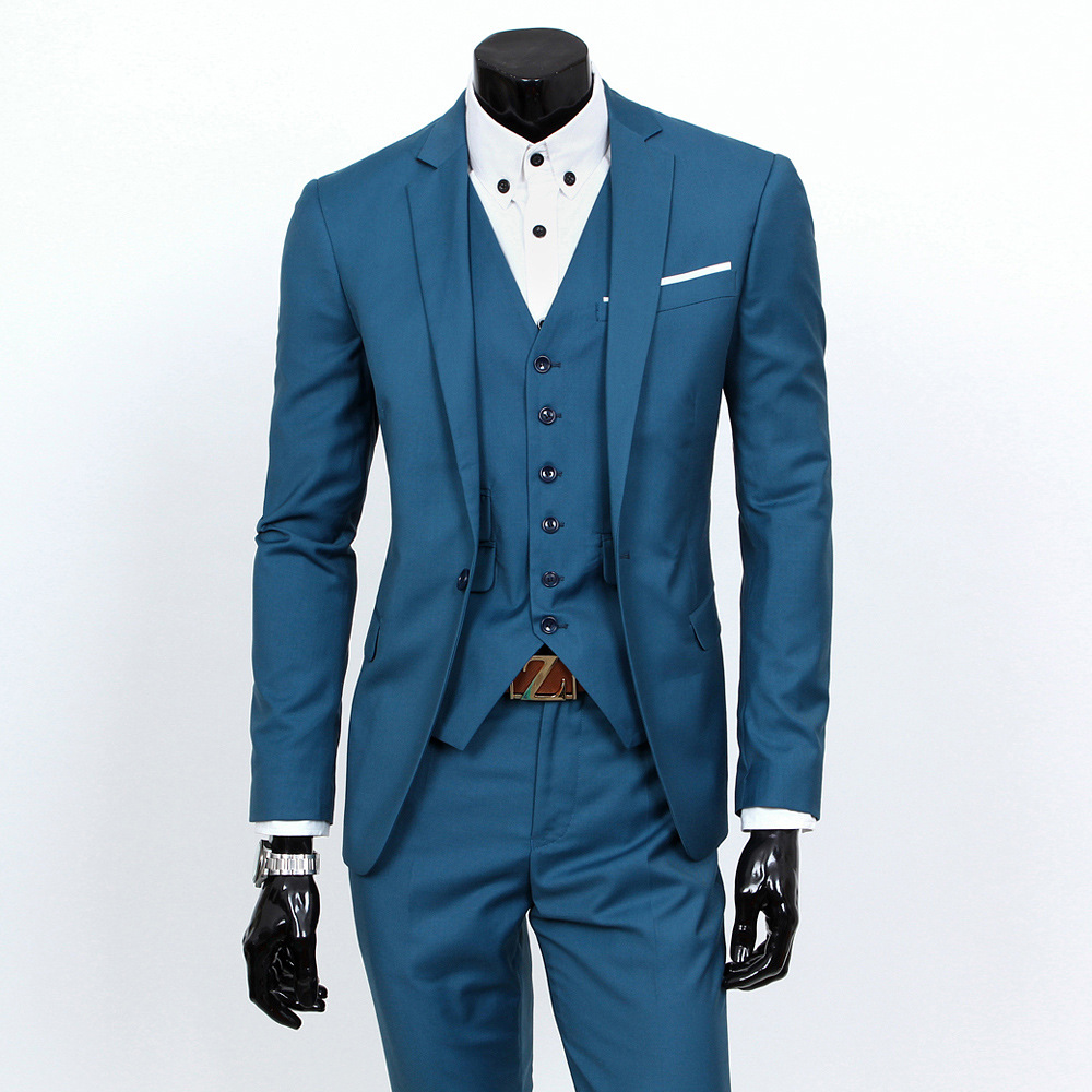 Comercio exterior traje de hombre traje de un botón de trabajo traje de todo fósforo traje Delgado temperamento traje de tres piezas de los hombres transfronterizos