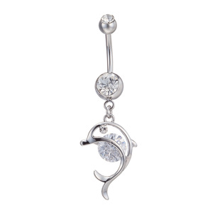 Korean version of cute dolphin belly button nail AliExpress wish Hot Selling factory direct high quality belly button ring